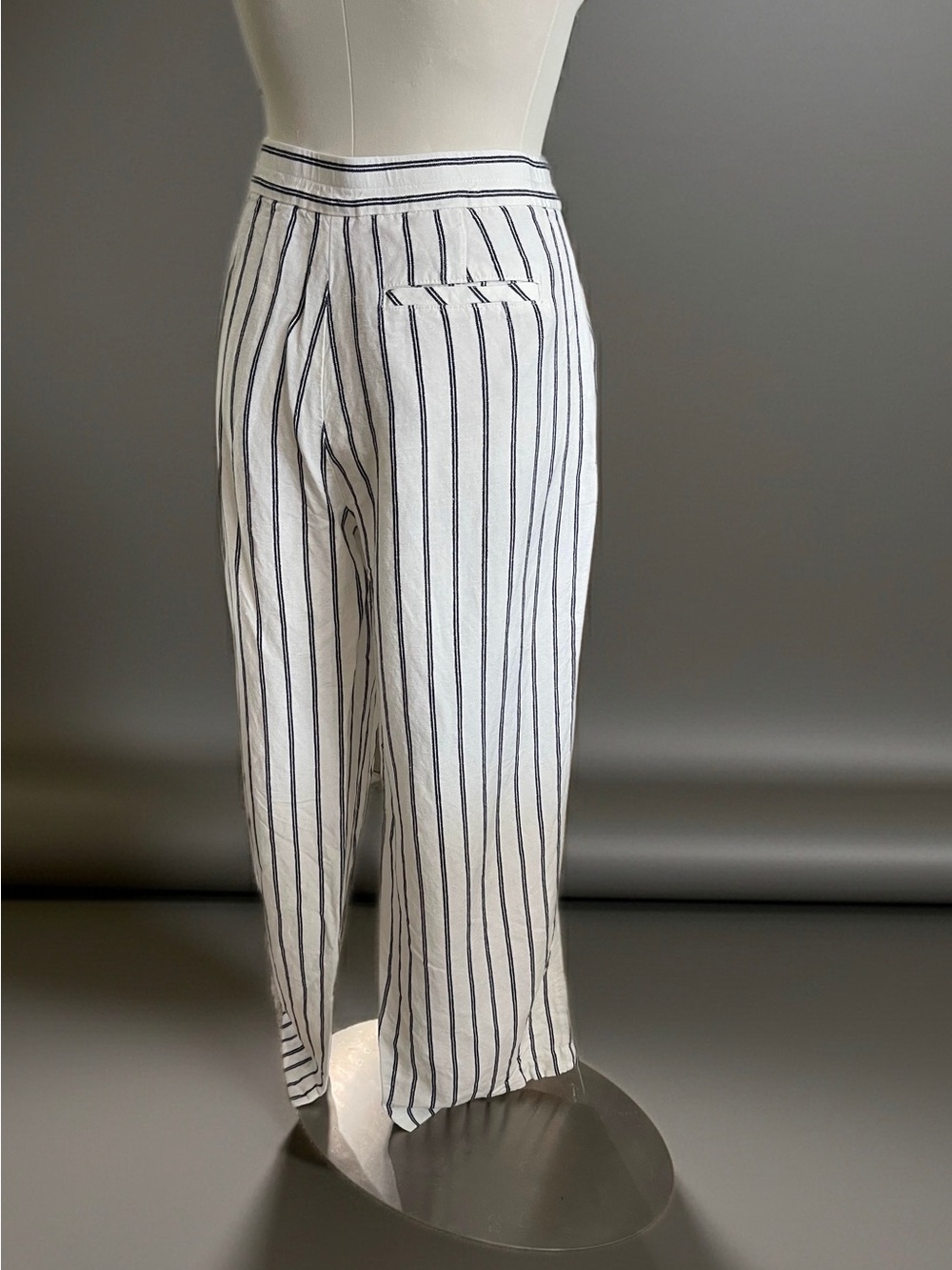 J. Jill White Wide-Leg Pants with Black Pinstripes - Picture 4 of 8
